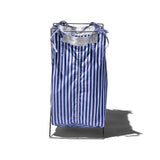 SHIRT FABRIC FOLDING LAUNDRY BASKET / Blue Narrow Stripe
