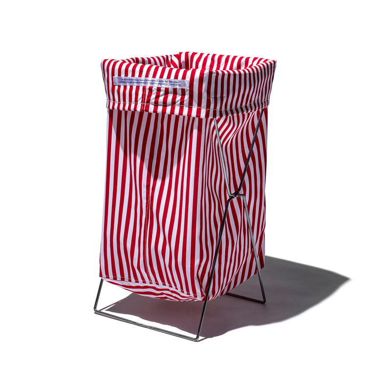 SHIRT FABRIC FOLDING LAUNDRY BASKET / Red Narrow Stripe – PUEBCO
