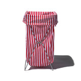 SHIRT FABRIC FOLDING LAUNDRY BASKET / Red Narrow Stripe