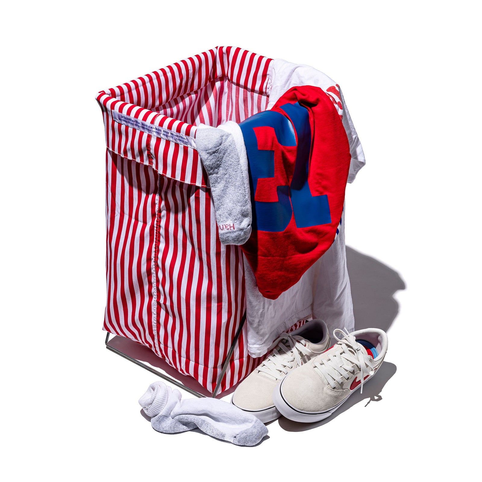 【希少】PUEBCO SHIRT FABRIC FOLDING LAUNDRY SHIRT FABRIC FOLDING LAUNDRY BASKET / Red Narrow Stripe – PUEBCO