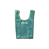 SCHOOL TIE FABRIC SMALL BAG / Green x Light Blue