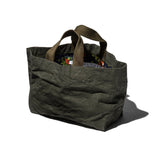 VINTAGE TENT FABRIC TOTE / FLOWER PRINT LINING