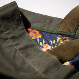 VINTAGE TENT FABRIC TOTE / FLOWER PRINT LINING
