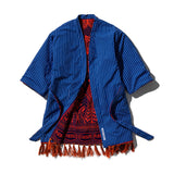 RUG FABRIC REVERSIBLE GOWN / Navy Blue