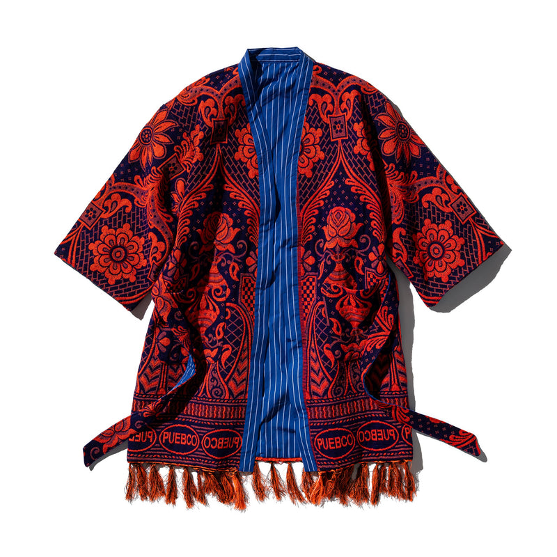 RUG FABRIC REVERSIBLE GOWN / Navy Blue