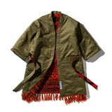 RUG FABRIC REVERSIBLE GOWN / Black