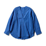 COTTON STRIPE SHIRT / V NECK