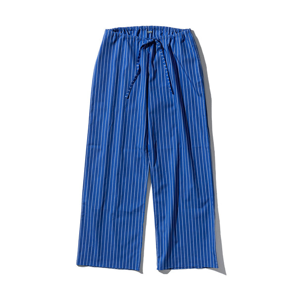 COTTON STRIPE REGULAR PANTS / Blue