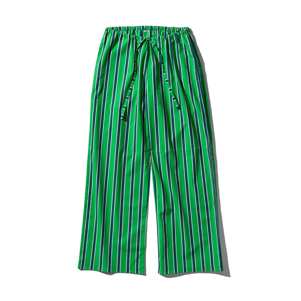 COTTON STRIPE REGULAR PANTS / Green