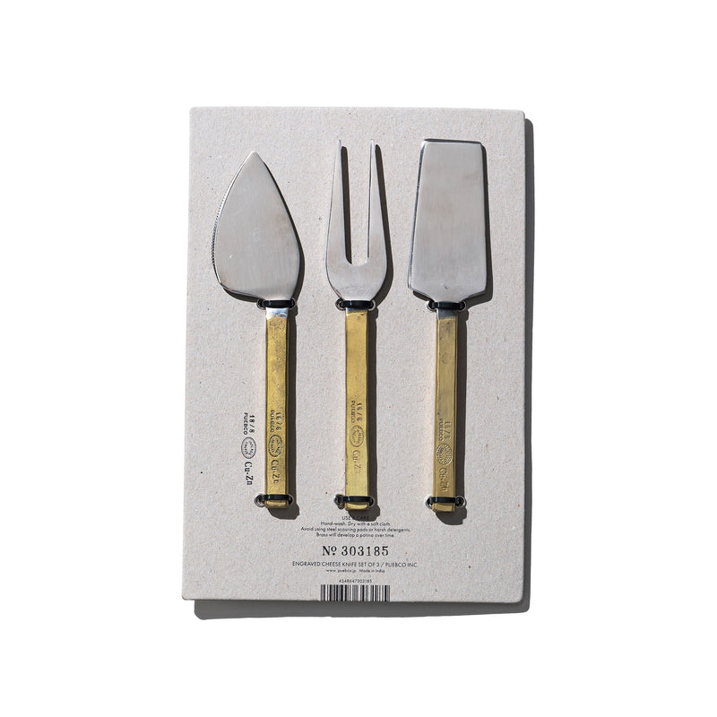 ENGRAVED CHEESE KNIFE SET OF 3
