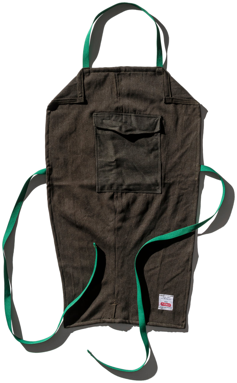 VINTAGE TROUSERS APRON W/ GREEN STRAPS