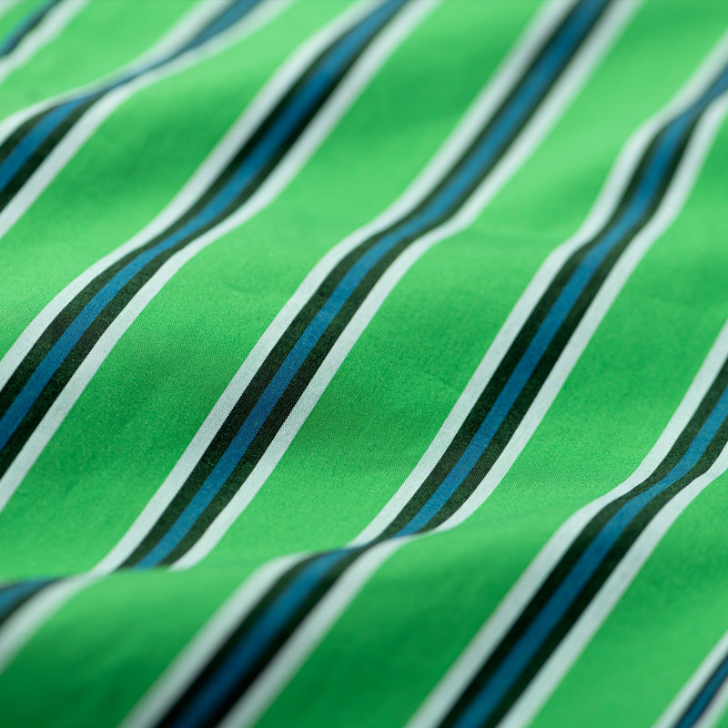 COTTON STRIPE REGULAR PANTS / Green