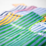 SCHOOL TIE FABRIC SMALL BAG / Light Blue x White