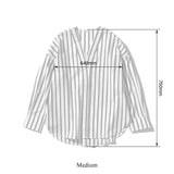 COTTON STRIPE SHIRT / V NECK