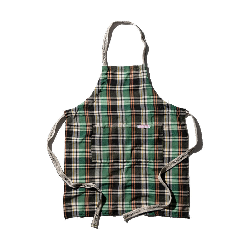 RECYCLE COTTON CHECK APRON / Green