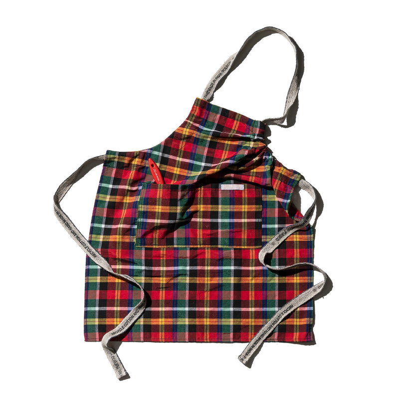 RECYCLE COTTON CHECK APRON / Red x Green