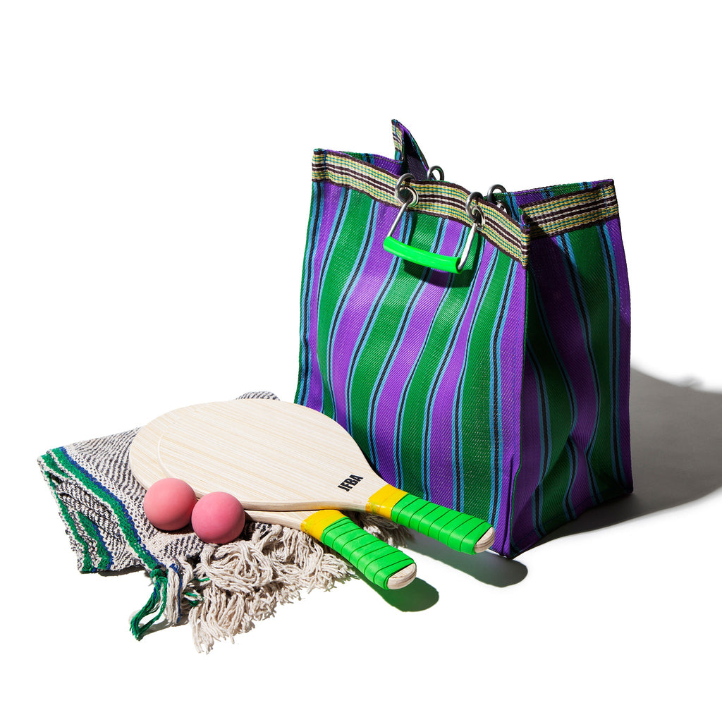 RECYCLED PLASTIC STRIPE BAG / Square