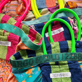 POOL BAG PATTERN LINING / Green Tube
